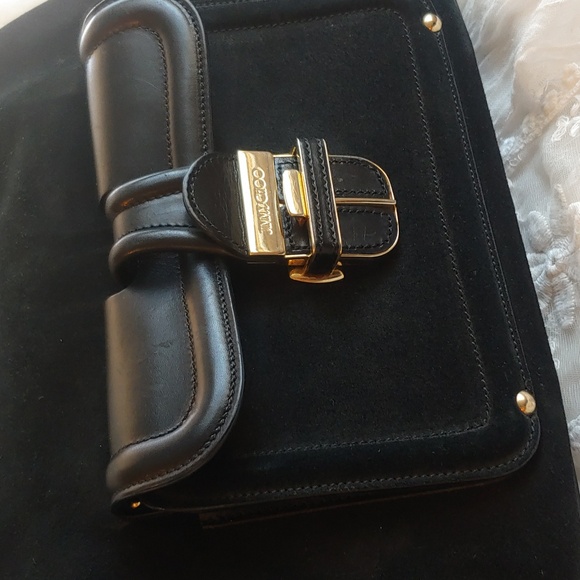 Jimmy Choo Black Leather and Suede Hobo Bag Luxury - Picture 5 of 17